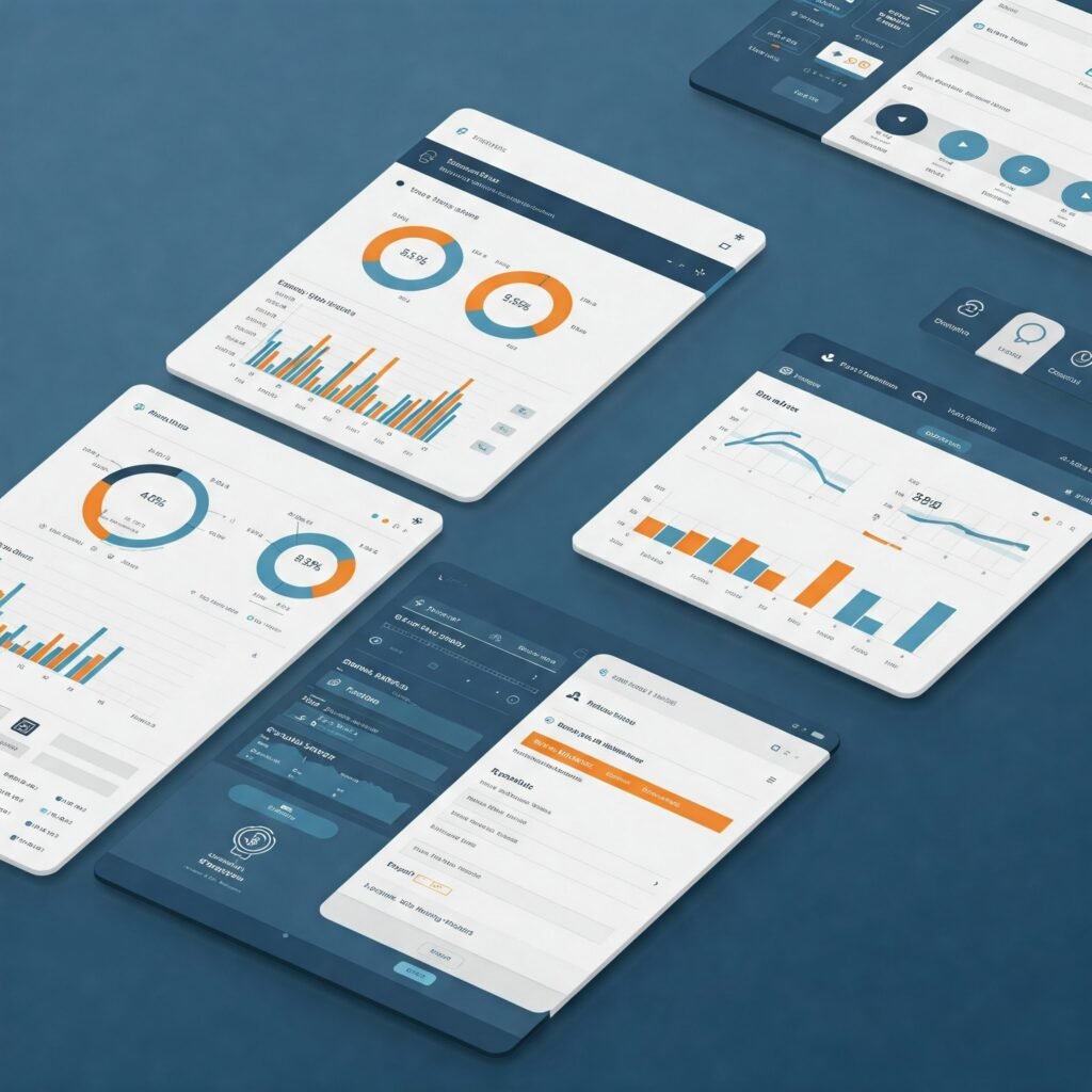 Accounting software dashboard mockup.