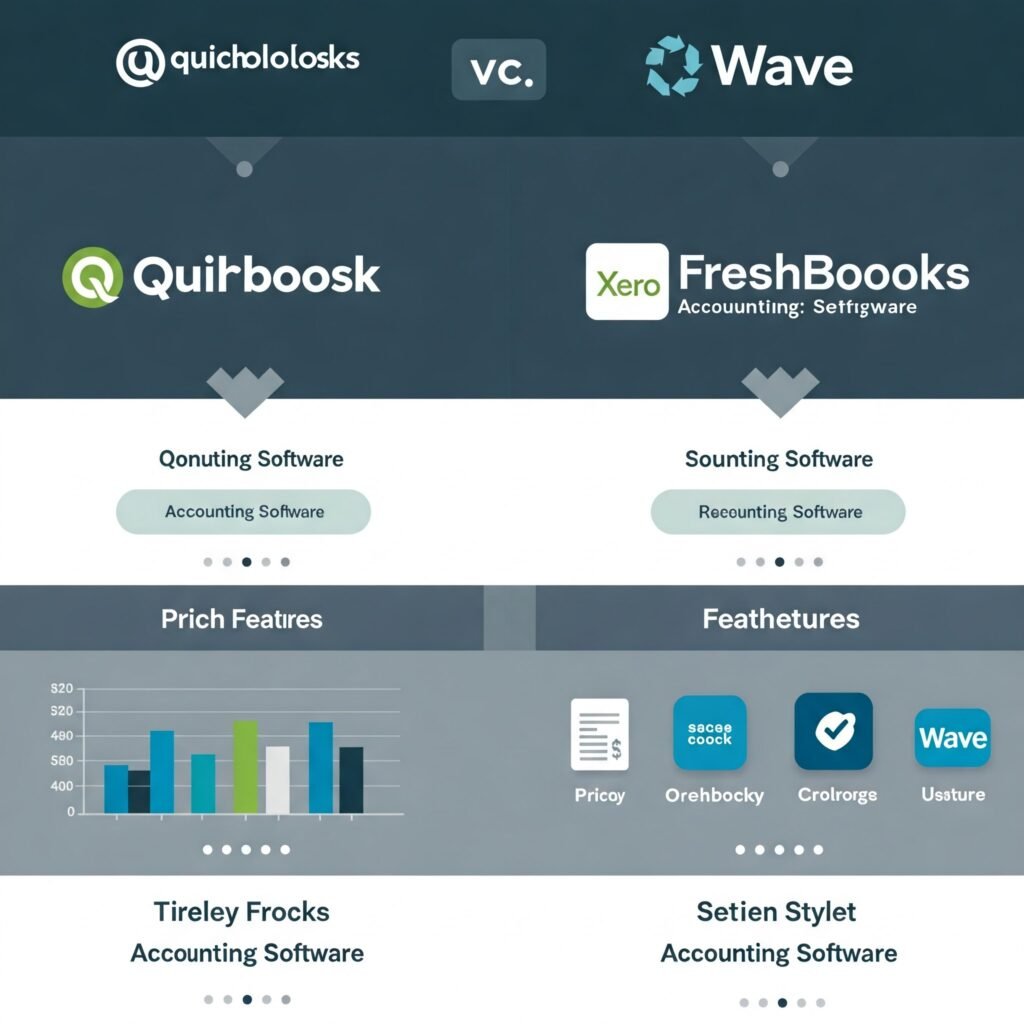 Accounting software comparison infographic.